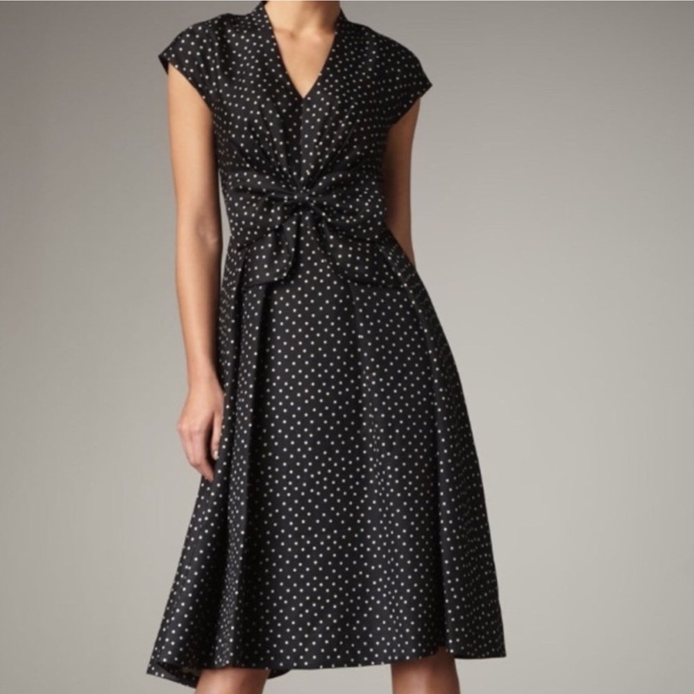 Kate Spade Freesia Polka Dot Bow Silk Dress Size 6